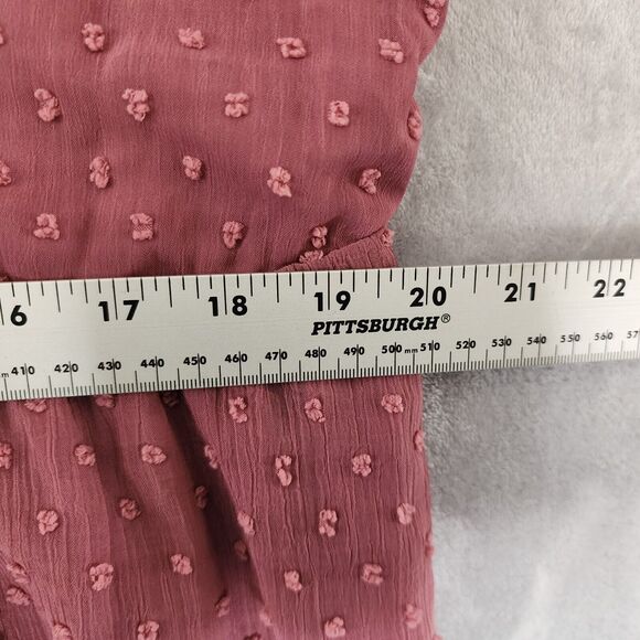 Umgee Dress Womens Large Crotched Lace Puff Sleeve Babydoll Mini Swiss Dot - Picture 8 of 10